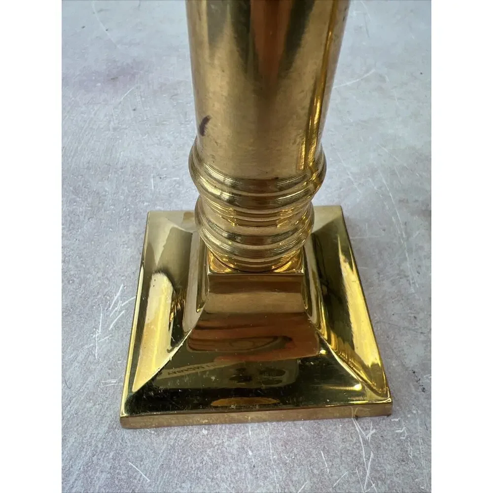 Vintage Brass Candle Sticks Pair of 2 Heavy‎ 6.25”Square Base